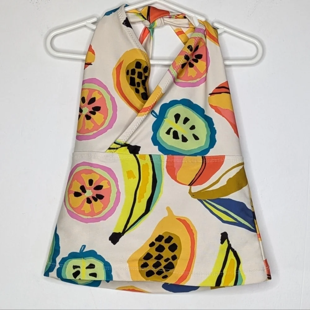 Tea Collection Tropical Fruit Tie Halter Bikini Top 10
